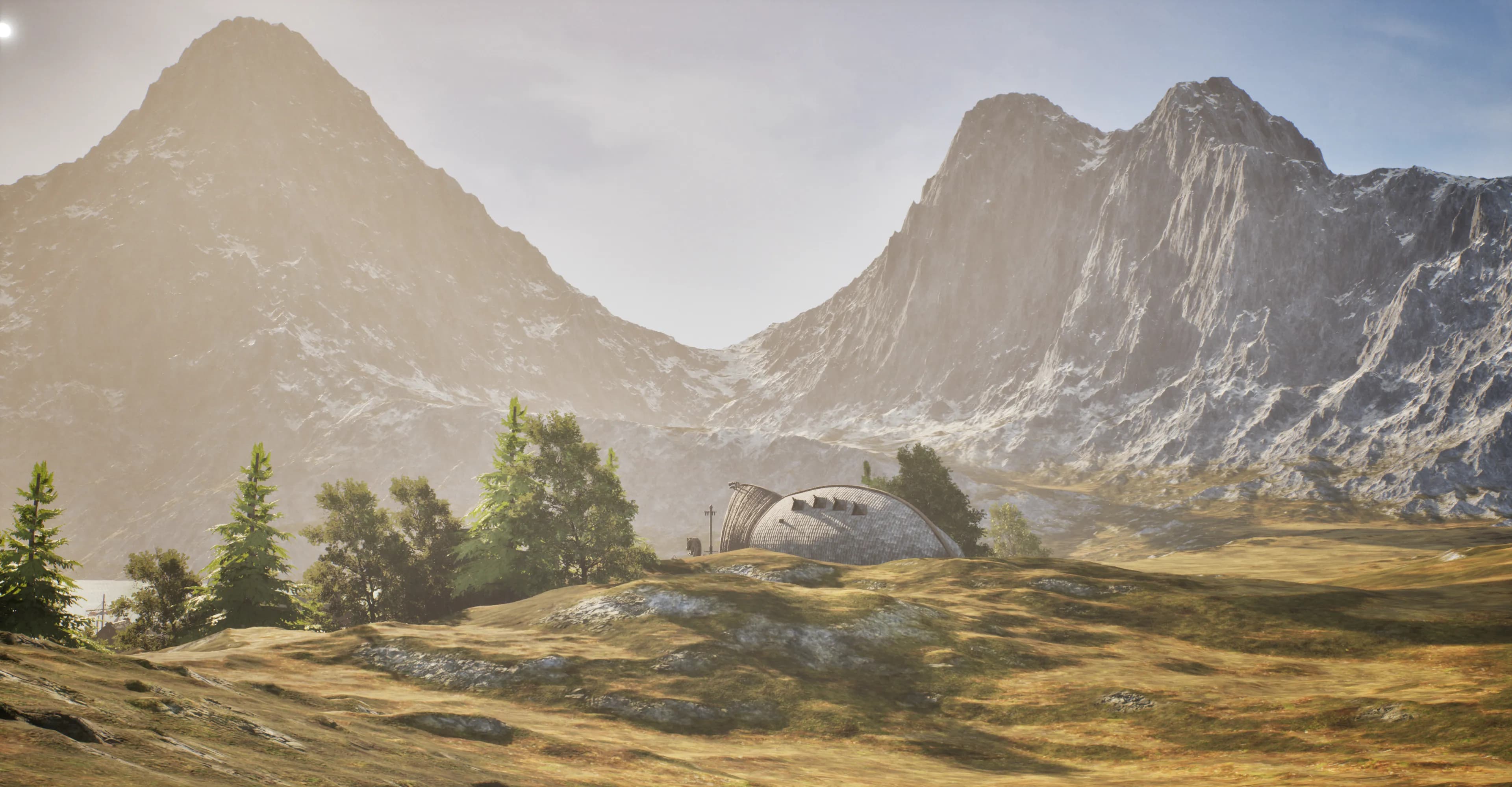 Unreal Engine scene before Nwiro AI generation